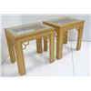 Image 2 : Pair of linen veneered side tables