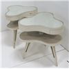 Image 2 : Pair of clover leaf mirrored top tables