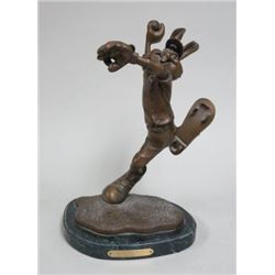 Bronze figure of baseball Bugs Bunny