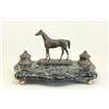 Image 1 : Delabriere, bronze & marble base figural inkwell