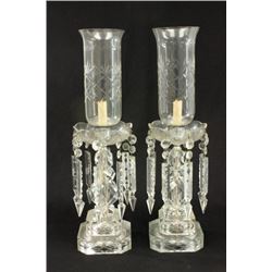 Pair of hurricane lamps