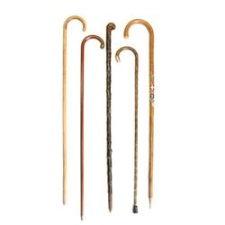 Collection of 5 vintage canes