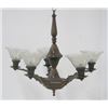 Image 1 : 5 arm brass chandelier