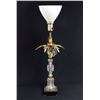 Image 2 : Pair brass & crystal "Palm Tree" lamps