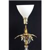 Image 3 : Pair brass & crystal "Palm Tree" lamps