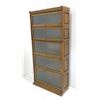 Image 1 : 5 Stack Oak Bookcase with Stained Glass