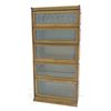 Image 2 : 5 Stack Oak Bookcase with Stained Glass