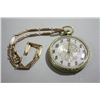 Image 3 : Howard Open Face Gold Filled Pocket Watch & Chain