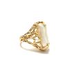 Image 2 : 14k yellow gold Brutalist style ring with pearl