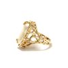 Image 3 : 14k yellow gold Brutalist style ring with pearl