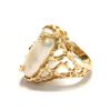 Image 4 : 14k yellow gold Brutalist style ring with pearl