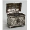 Image 2 : Dutch 19th c silver trunk with lift top handle