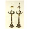 Image 1 : Pair of bronze candelabra mounted as lamps