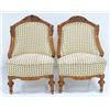 Image 2 : Pair walnut Victorian slipper chairs