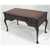 Image 1 : 19th C English leather top desk with carved knees