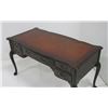 Image 2 : 19th C English leather top desk with carved knees