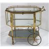 Image 2 : Brass & Beveled Glass Tea Cart