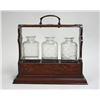 Image 3 : Victorian oak traveling case & 3 glass bottles