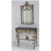 Image 1 : Marble top & iron console table w/matching mirror
