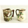 Image 2 : Lot of Majolica, pottery pitchers and one teapot