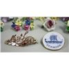 Image 2 : Porcelain & shell floral brooches & earrings