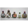 Image 1 : 5 Chinese enameled snuff bottles