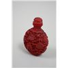 Image 2 : 5 Chinese carved Cinnabar snuff bottles