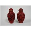 Image 4 : 5 Chinese carved Cinnabar snuff bottles