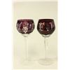 Image 5 : Set of Cut to Clear Cut Glass Wine Stems