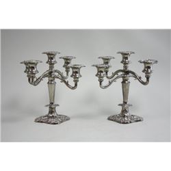 Pair of Silver Plated 5 arm Candelabra