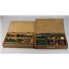 Image 1 : Two rectangular wooden boxes of assorted Meccano with lift out trays…