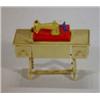 Image 1 : Early plastic expanding doll's house sewing table, 8cm in length…