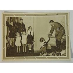 Postcard showing Hitler with Hitler Youth and children…