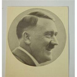 Postcard showing close up Hitler portrait, postally used and dated 17.3.1939…