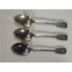 Three Victorian silver table spoons, London, 1845…