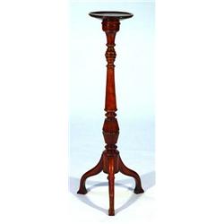 Edwardian mahogany torchère on turned column and tripod base…