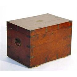 19th century mahogany and brass bound chest…