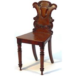 Victorian mahogany hall chair on turned legs…