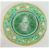 Image 1 : George Jones circular plate, decorated with a green sunburst with a floral and swag border on a e…
