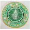 Image 1 : George Jones circular plate, decorated with a green sunburst with a floral and swag border on a e…