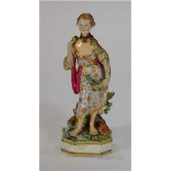 Hand painted and gilded 18th century Derby porcelain figurine of a girl clutching shells and fish…