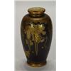 Image 1 : Large black ground Satsuma vase, hand gilded with flowers and trees, signature mark to base, 18cm…