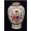 Image 1 : 19th century Chinese porcelain vase, hand painted with panels of flowers on a scrolled base, 7cm…