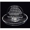 Image 1 : Lalique sailing ship design glass ring tray, etched marks to base, 6cm high…