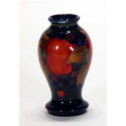 Moorcroft pomegranate patterned miniature vase, various marks to base, 10cm high…