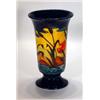 Image 1 : Hand painted modern Moorcroft vase, decorated with reeds and a sunset, 28cm high…