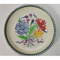 Hand painted Poole pottery floral plate, marks to back, 25cm diameter…