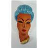 Image 1 : Pottery Art Deco young maiden wall mask with blue glazed hair and impressed number to back, 20cm…