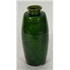 Image 1 : Green glazed Dickerware cylindrical vase with flared neck, impressed marks to base, 30cm high…
