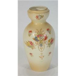 Hand coloured and transfer printed Crown Devon floral patterned vase…